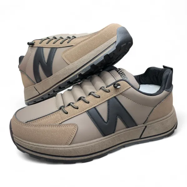 Men’s PU Leather Sneakers Rugged Sole & Stylish Contrast